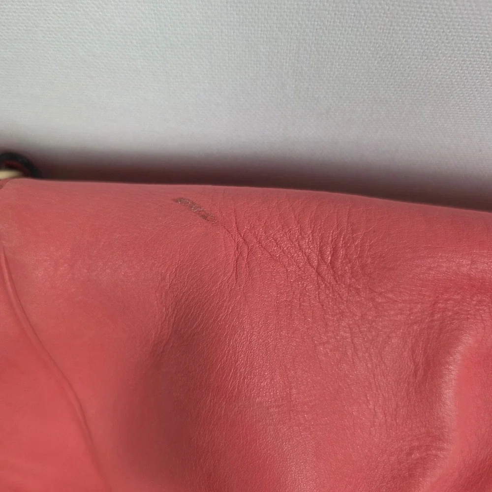 Kate Spade Coral Pink Leather Shoulder Bag Flap Front Pockets Gold‎ Hardware